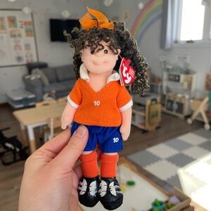 Orange and Blue Soccer Plush Ty Doll— Midfield Mandy